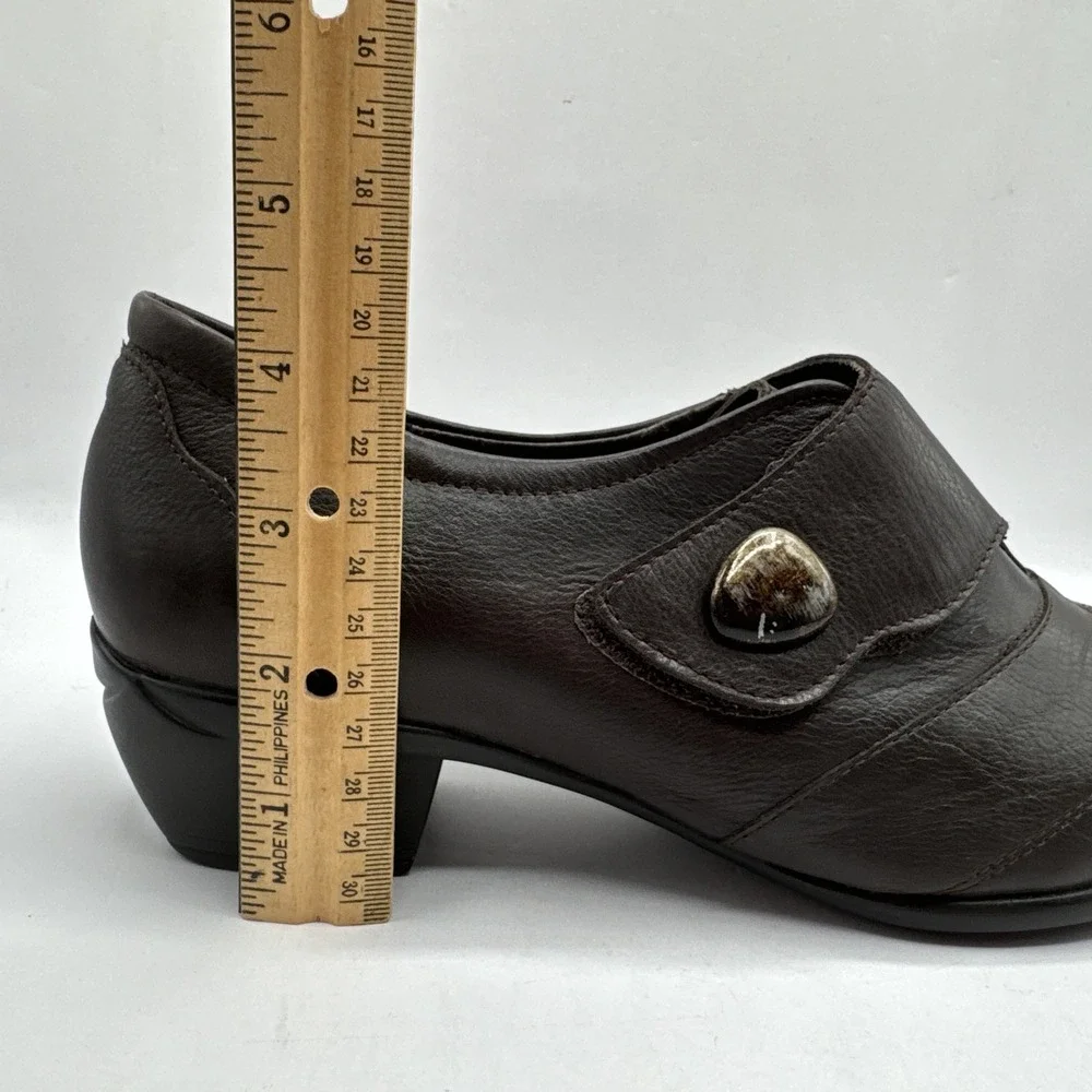 Romika Boots Womens 41‎ Casual Slip On Low Ankle Bootie Dark Brown Leather Heels